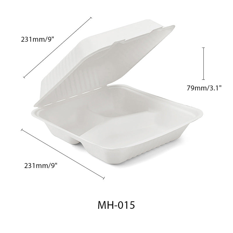 9"" 3-compartment clamshell (1300ml)