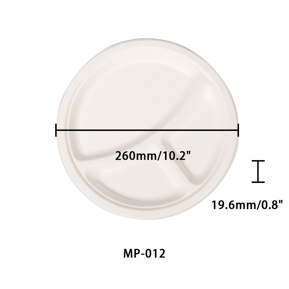 "10""3-compartment round plate"
