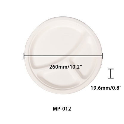 "10""3-compartment round plate"