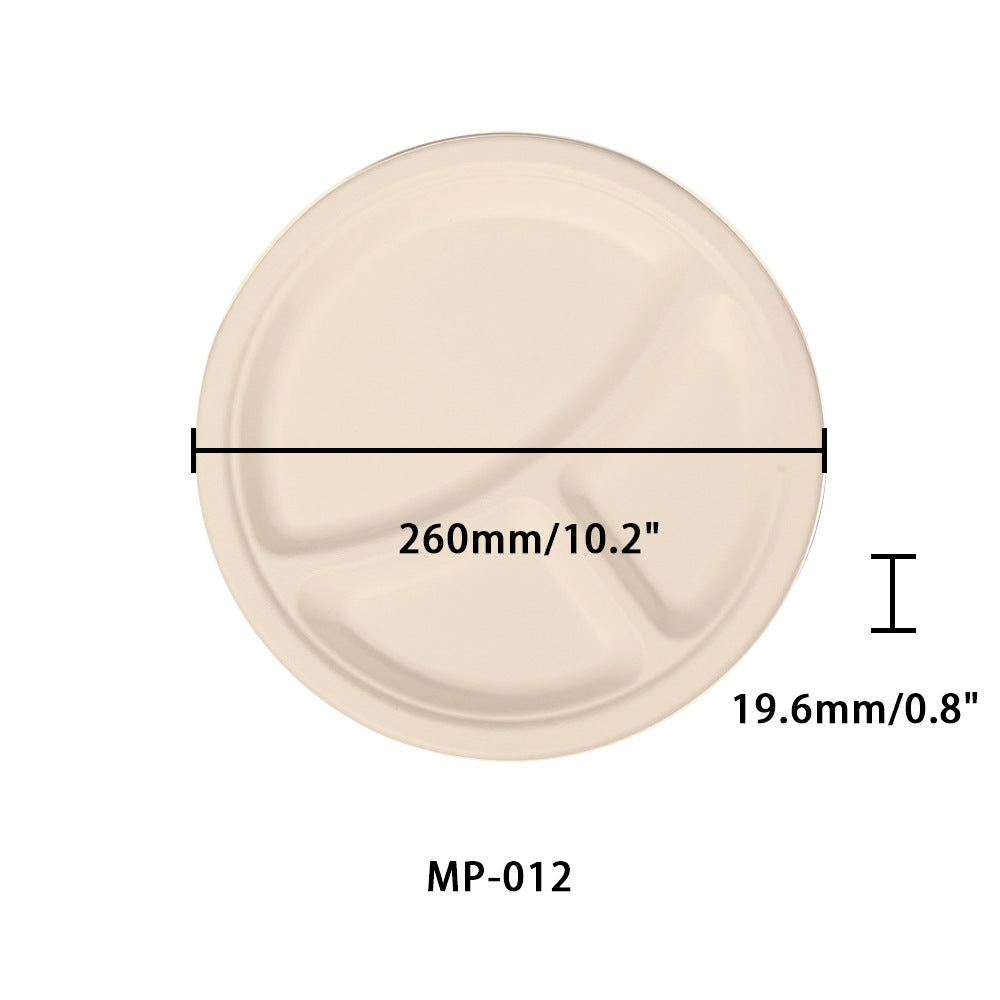 "10""3-compartment round plate"